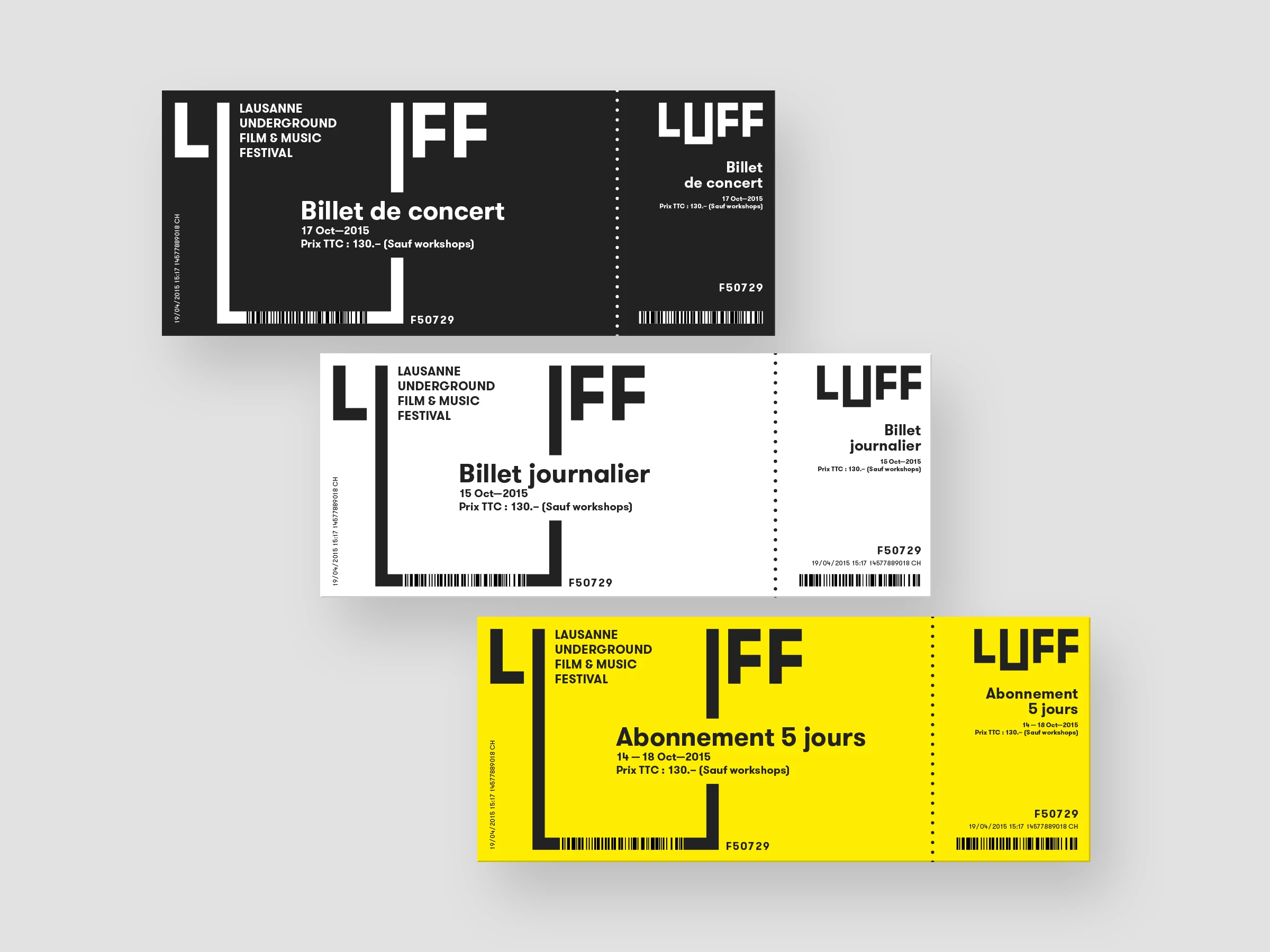 Billets du LUFF.